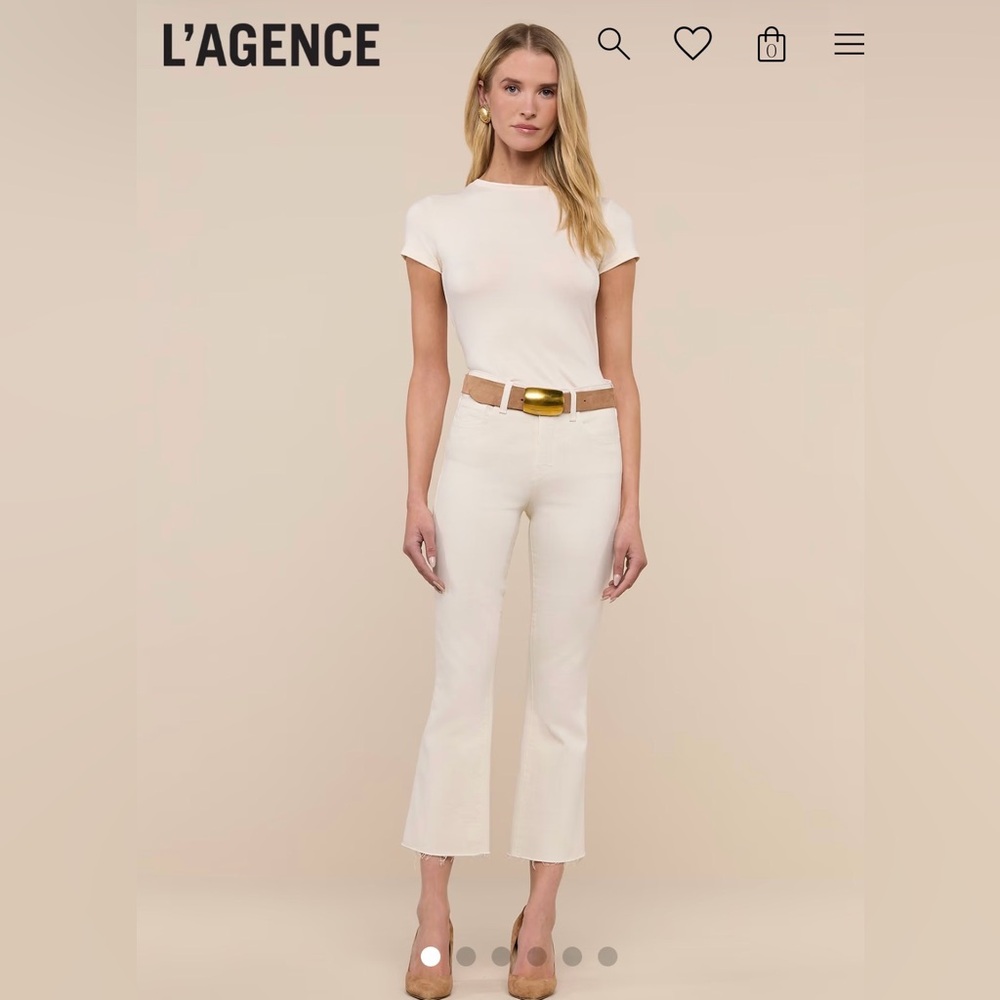 L'AGENCE White high rise, cropped, flare Women's Jeans size 31